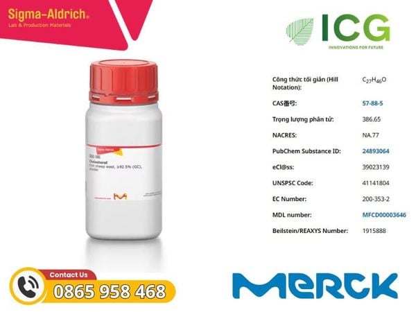 Cholesterol 92.5% (GC) | Merck CAS 57-88-5