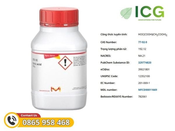 Citric acid 99% | Axit hữu cơ Merck CAS 77-92-9