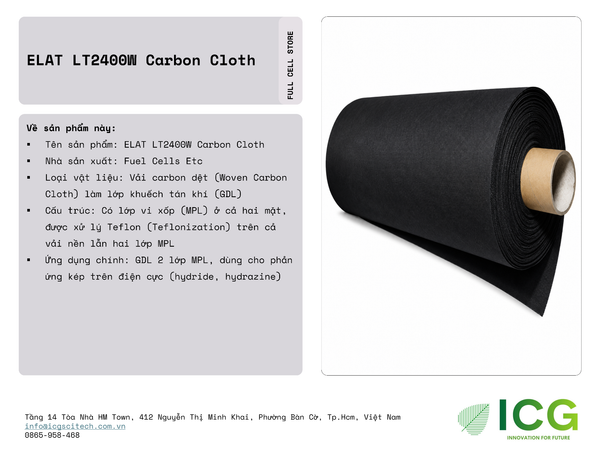 Vải carbon ELAT LT2400W phủ lớp vi xốp hai mặt