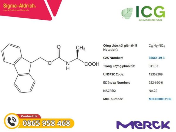 Fmoc-Ala-OH Novabiochem Merck CAS 35661-39-3