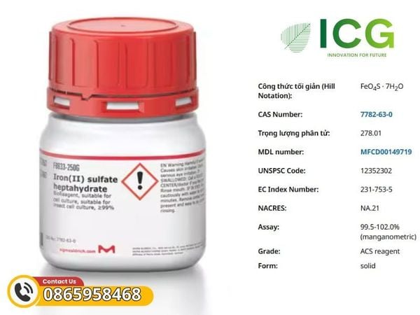 Iron(II) sulfate heptahydrate greener alternative for analysis EMSURE® ACS, ISO, Reag. Ph Eur