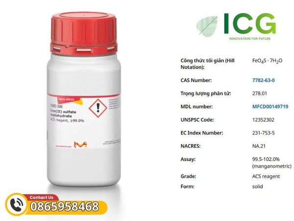 Iron(II) sulfate heptahydrate greener alternative for analysis EMSURE® ACS, ISO, Reag. Ph Eur