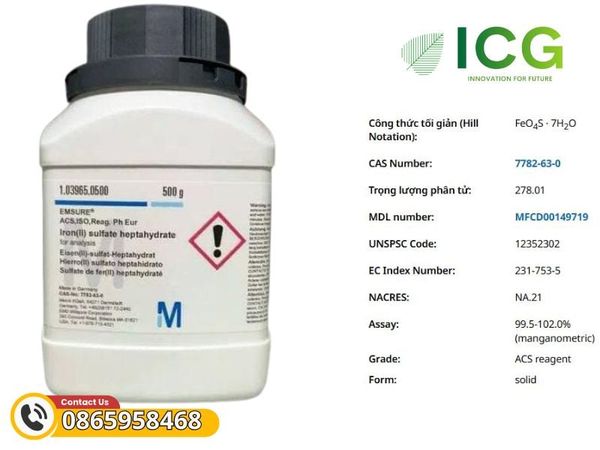 Iron(II) sulfate heptahydrate greener alternative for analysis EMSURE® ACS, ISO, Reag. Ph Eur