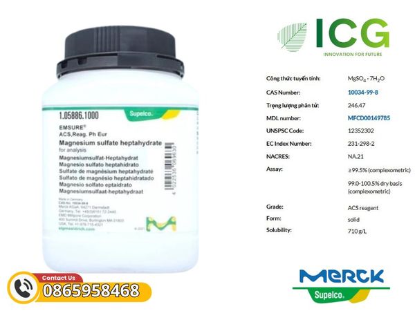 Magie sulfat heptahydrat phân tích Merck EMSURE®