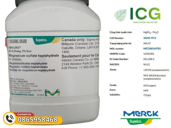 Magie sulfat heptahydrat phân tích Merck EMSURE®