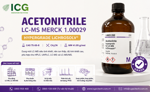 Dung môi LC-MS Merck Acetonitrile dùng cho HPLC UHPLC LC-MS và LC-MS/MS