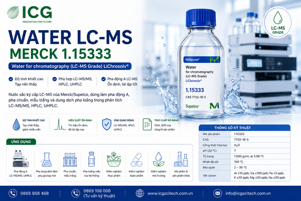 Nước LC-MS LiChrosolv dùng pha động A LC-MS cho HPLC UHPLC LC-MS/MS
