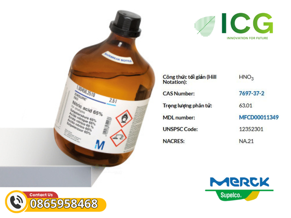 Axit nitric Merck EMSURE | HNO3 65% CAS 7697-37-2