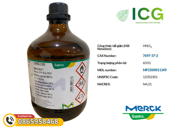 Axit nitric Merck EMSURE | HNO3 65% CAS 7697-37-2