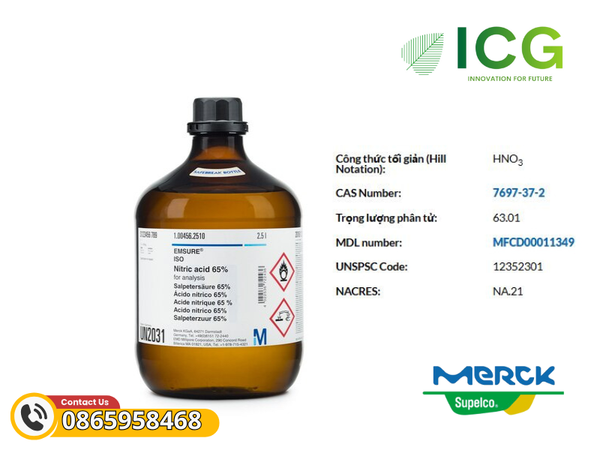 Axit nitric Merck EMSURE | HNO3 65% CAS 7697-37-2
