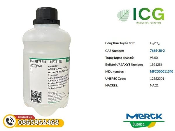 Axit orthophosphoric 85% phân tích Merck EMSURE® (Greener Alternative)