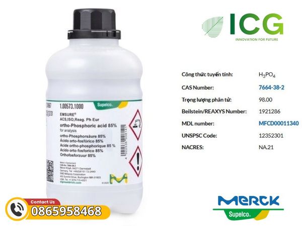 Axit orthophosphoric 85% phân tích Merck EMSURE® (Greener Alternative)