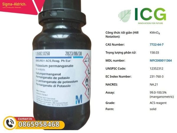 Potassium permanganate 99 - 100.5% | Thuốc tím KMnO₄ Merck CAS 7722-64-7