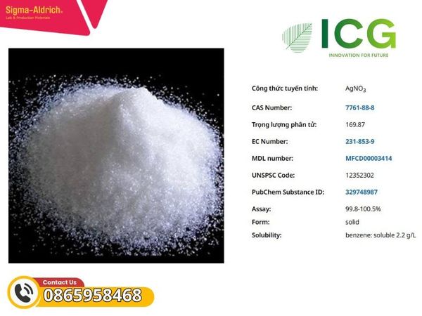Silver nitrate meets analytical specification of Ph. Eur., BP, USP, 99.8–100.5%