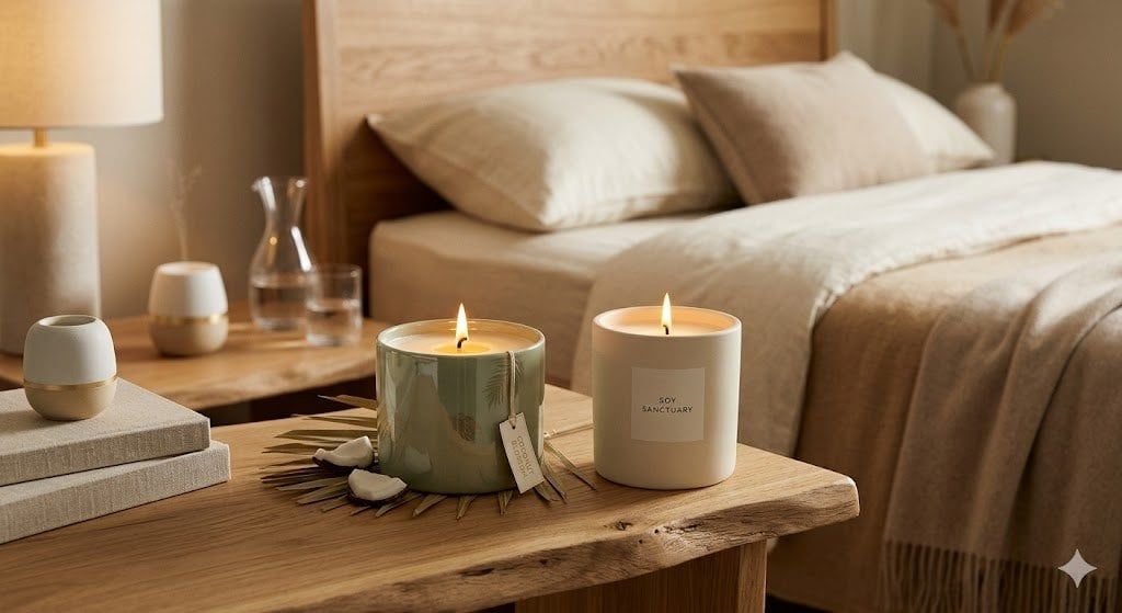 SÁP DỪA VS SOY WAX: LOẠI NẾN NÀO TỐT HƠN CHO PHÒNG NGỦ?