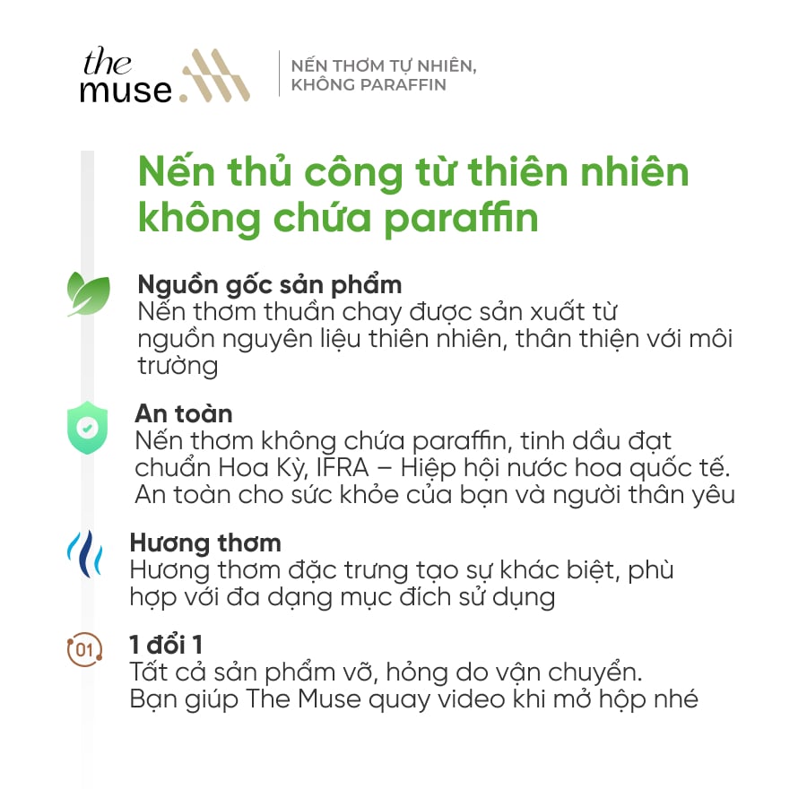 Set nến cưới 2 nến 100g họp minimal - Chính sách