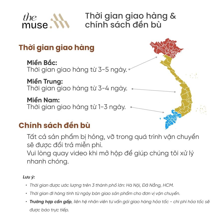Set nến cưới 2 nến 100g họp minimal - Chính sách vận chuyển