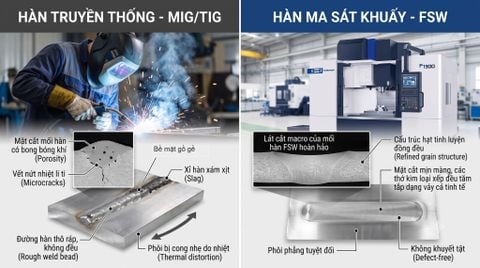 CÔNG NGHỆ HÀN FSW – GIẢI PHÁP VÀNG CHO MỐI HÀN NHÔM 2XXX, 7XXX VÀ ĐỒNG