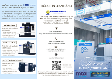THƯ MỜI QUÝ KHÁCH HÀNG THAM QUAN GIAN HÀNG HWACHEON TẠI TRIỂN LÃM MTA HCM 2026