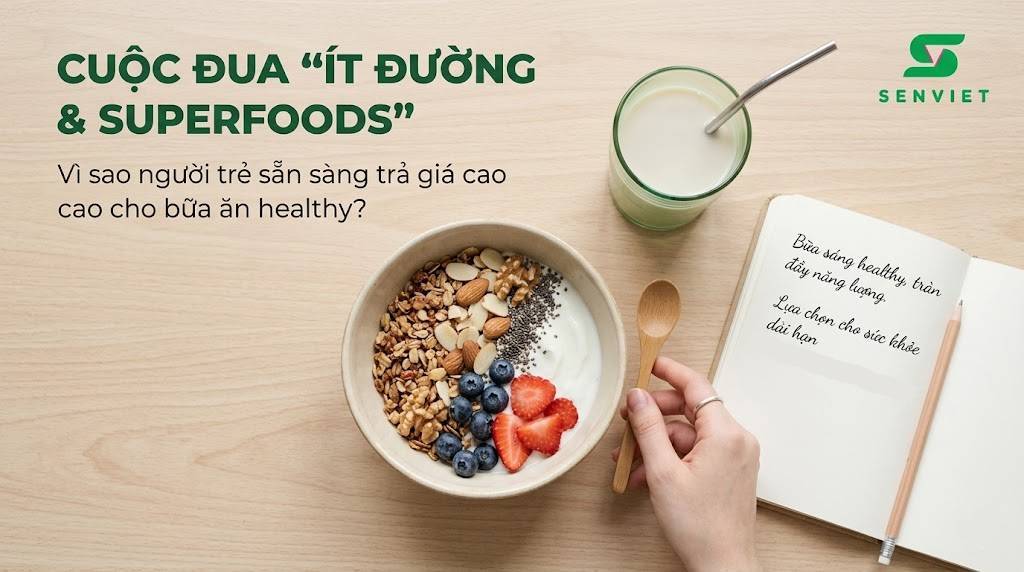 Cuộc đua “Ít đường & Superfoods”: Vì sao khách hàng trẻ sẵn sàng trả giá cao hơn cho một bữa ăn healthy?