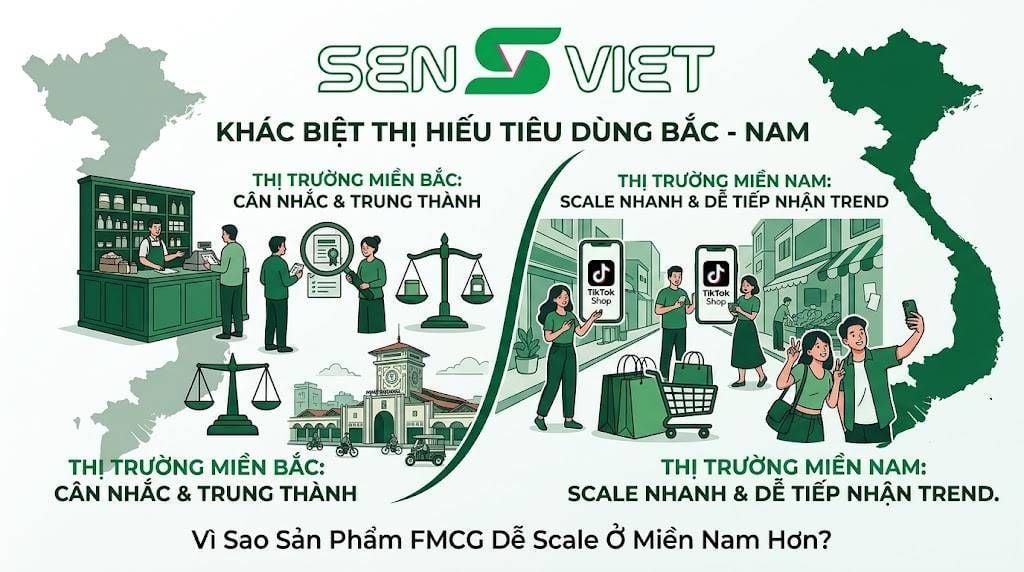 Khác Biệt Thị Hiếu Tiêu Dùng Bắc – Nam: Vì Sao Sản Phẩm FMCG Dễ Scale Ở Miền Nam Hơn Miền Bắc?
