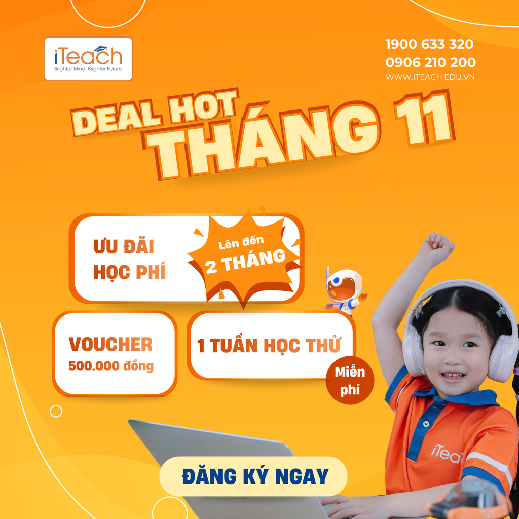 “Deal hot” chỉ duy nhất tháng 11 này tại iTeach English