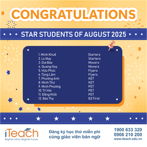 Vinh danh Star Students tháng 08/2025