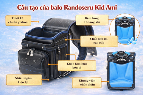 Cấu Tạo Của Balo Chống Gù Randoseru Kids Ami