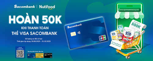 CHƯƠNG TRÌNH ƯU ĐÃI THẺ SACOMBANK TẠI WEBSITE NGOINHADINHDUONG.COM