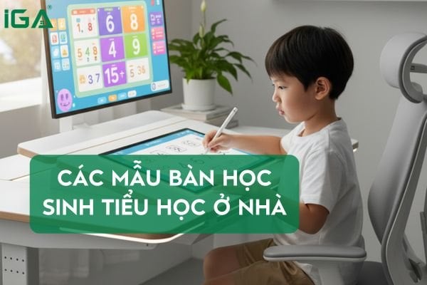 Các mẫu bàn học sinh tiểu học ở nhà giúp con học tốt, dáng đẹp, mắt khỏe