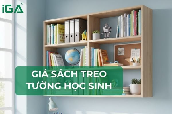Giải pháp lưu trữ linh hoạt với giá sách treo tường cho học sinh