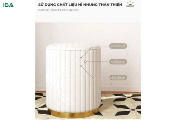 Đôn trang trí tròn bọc nỉ