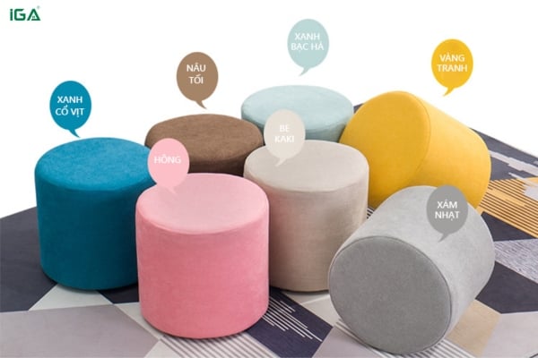 Đôn sofa tròn đa sắc