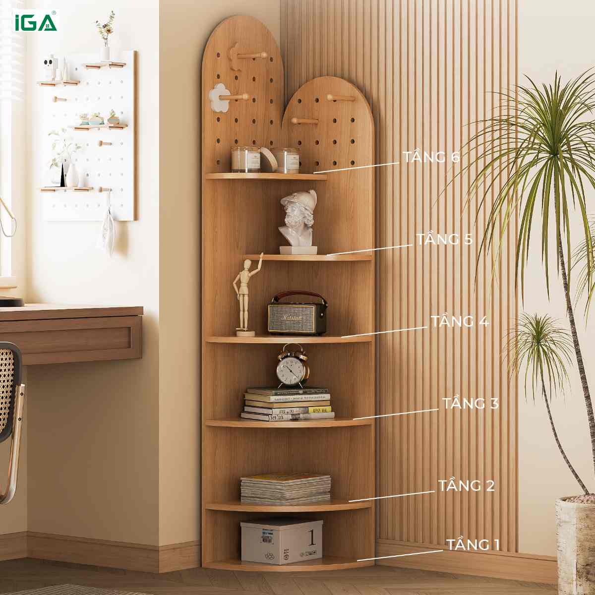 Kệ đặt góc tường tối ưu diện tích - GP377