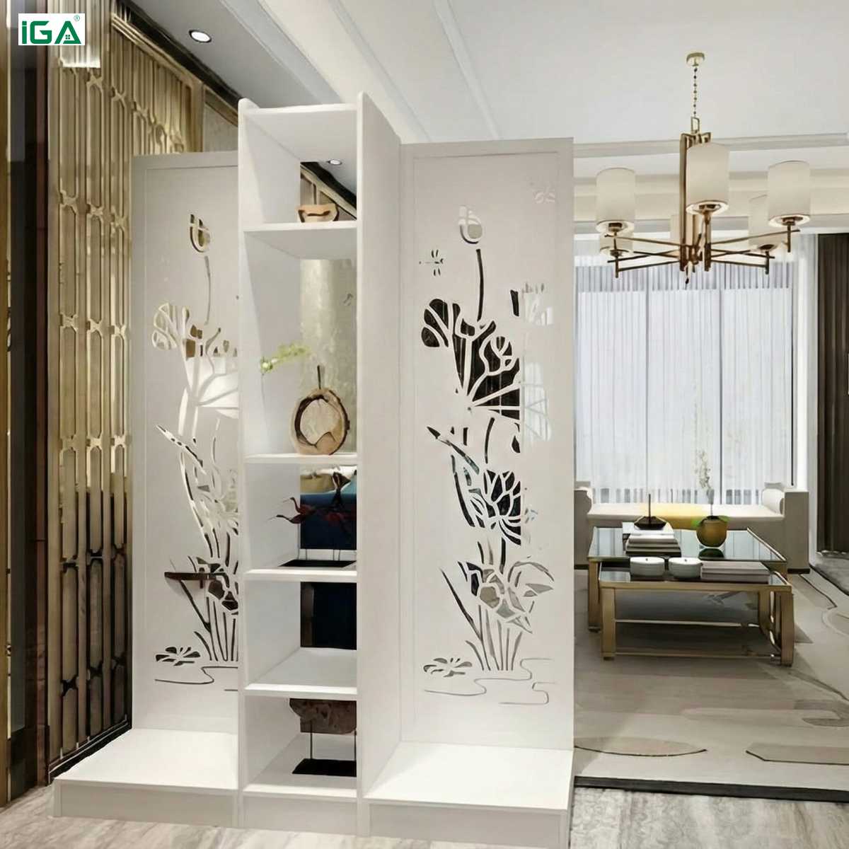 Kệ liền vách trang trí hiện đại