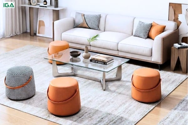 Ghế đôn tròn khách nhỏ linh hoạt