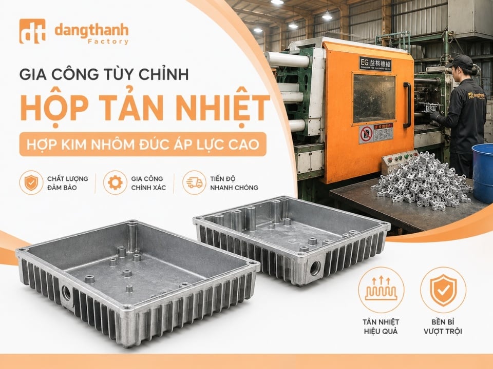 Gia công tùy chỉnh hộp tản nhiệt hợp kim nhôm đúc áp lực cao
