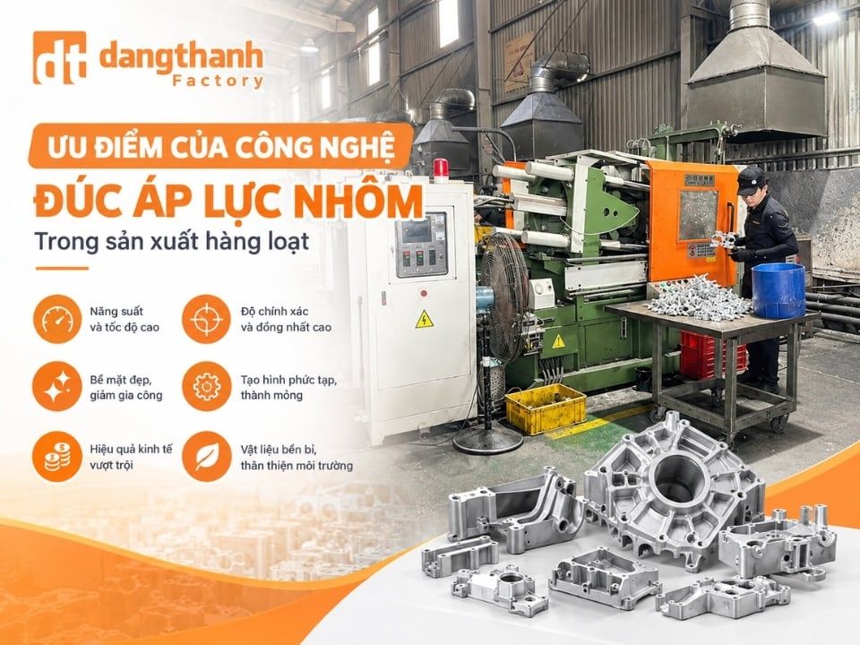 Ưu điểm của công nghệ đúc áp lực nhôm trong sản xuất