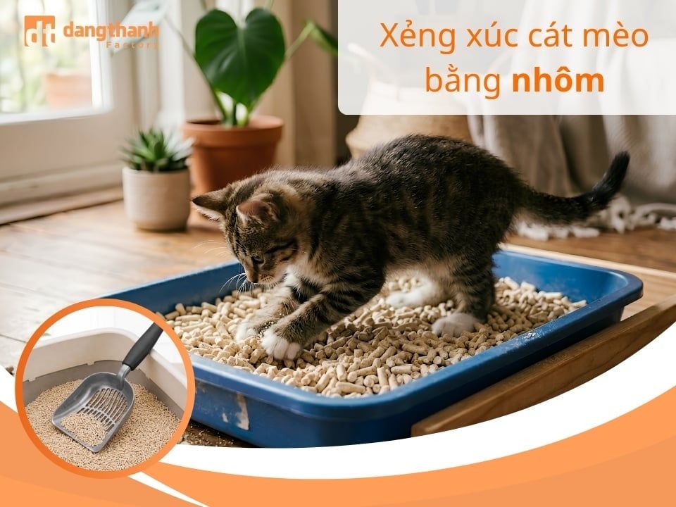 Xẻng xúc cát mèo bằng nhôm: Giải pháp dọn vệ sinh bền bỉ