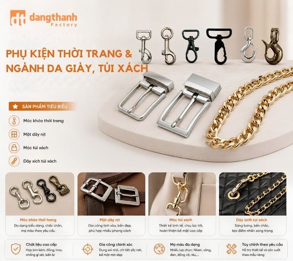 Bộ phụ kiện cho ngành thời trang da giày và túi xách
