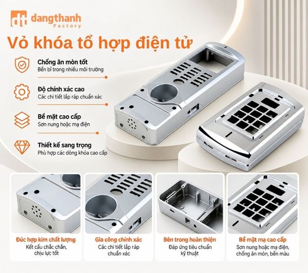 Mẫu vỏ khóa tổ hợp điện tử độ chính xác cao cho cửa hiện đại