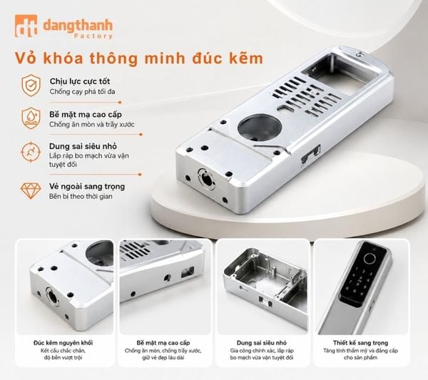 Vỏ khóa thông minh đúc kẽm nguyên khối cho Smart Lock