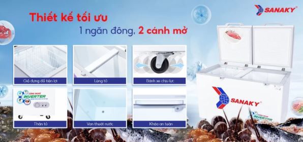 Tủ Đông Sanaky Inverter VH-5699HY3 560 lít