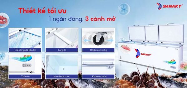 Tủ Đông Sanaky VH-1199HY 1100 lít