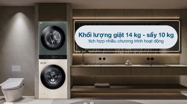 Tháp Giặt Sấy LG Inverter WashTower Giặt 14Kg Sấy 10Kg WT1410NHE