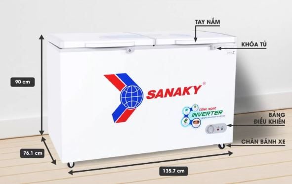 Tủ Đông Sanaky Inverter VH-5699HY3 560 lít