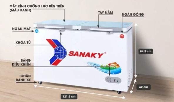 Tủ Đông Sanaky VH-3699W2KD 360 lít