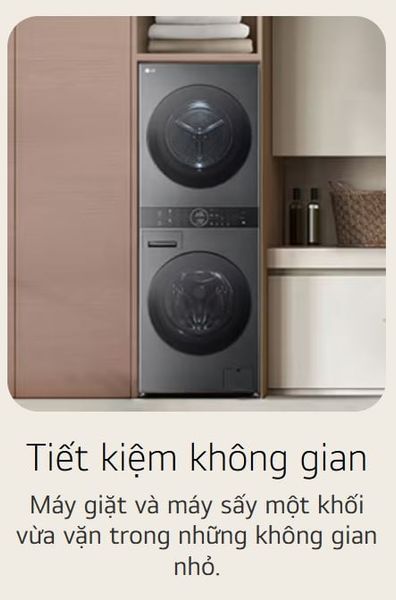 Tháp Giặt Sấy LG Inverter WashTower Giặt 25Kg Sấy 17Kg WT2517NHEG