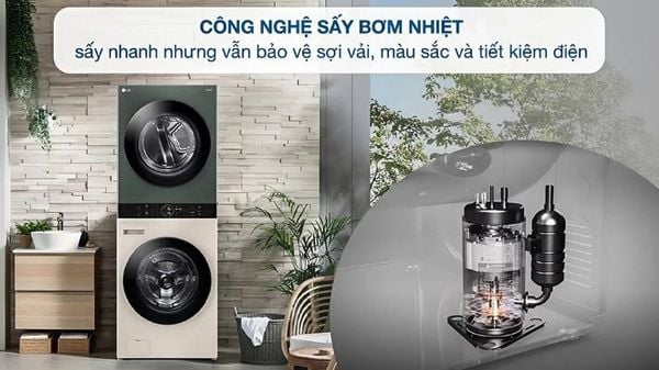 Tháp Giặt Sấy LG Inverter WashTower Giặt 14Kg Sấy 10Kg WT1410NHE