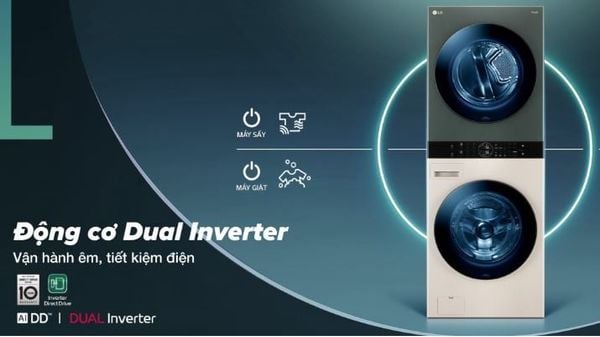 Tháp Giặt Sấy LG Inverter WashTower Giặt 21Kg Sấy 16Kg WT2116SHEG